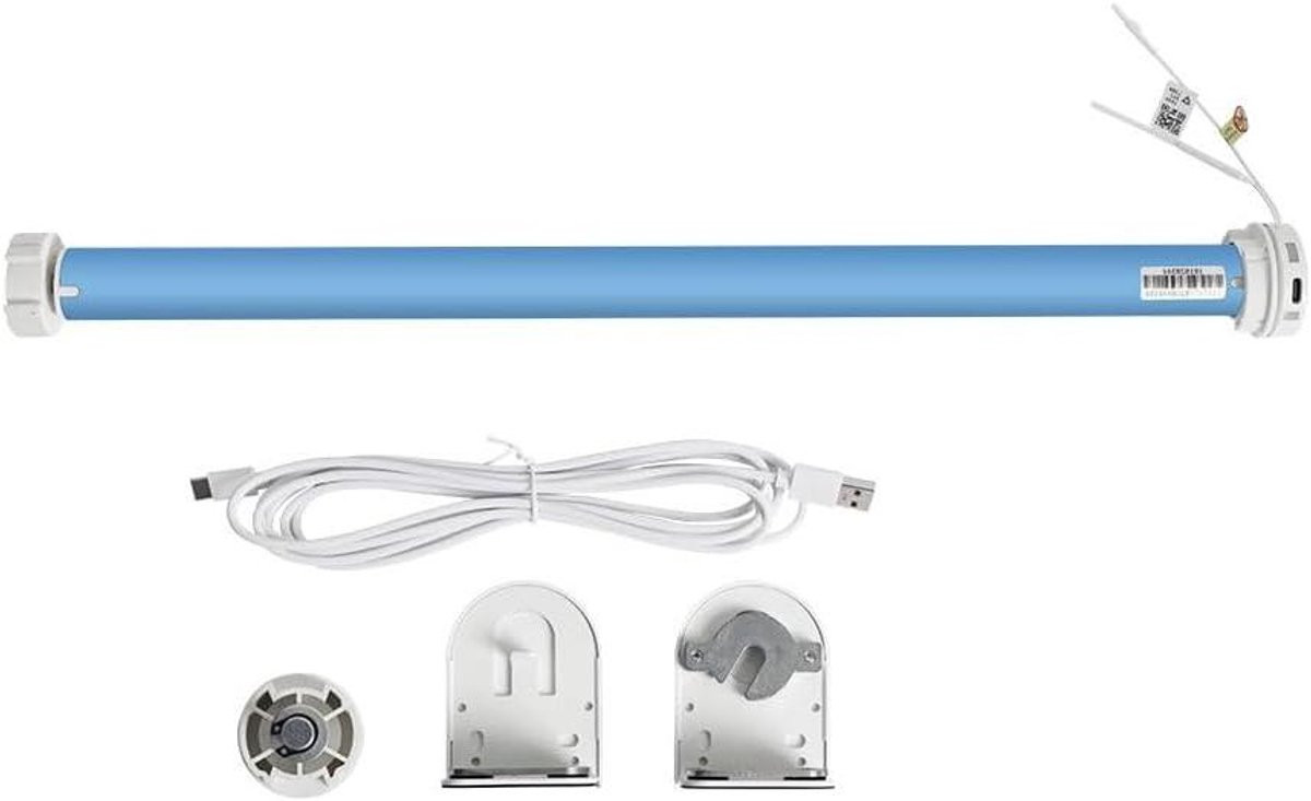 Slimme Gordijnmotor voor Rolgordijnen met Oplaadbare Batterij, Blauw, voor 38mm Buis