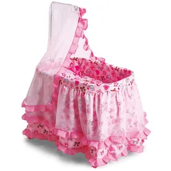 Moni Puppenbett Princess 9376, mit Himmel und Rüschchen 61,5 x 43 x 85cm