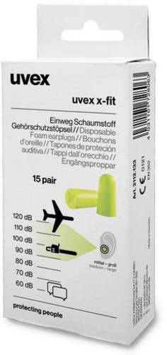 Uvex 2112133 x-fit Gehörschutzstöpsel 37 dB einweg 15 Paar