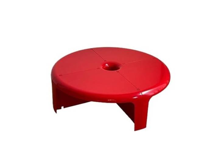 NIUHUAHUI Teetisch, Modulares Couchtisch-Set aus Kunststoff, ineinandergreifende runde Tische zur Selbstmontage(Red)