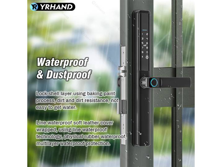 YRHAND Tuya Wifi serrure coulissante IP66 waterpoof chapas intelligentes serrure de porte en aluminium intelligente pour la maison