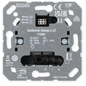 Jung Dimmer 1710 DE Standard LED, Unterputz, für LED-, Halogen- und Glühlampen, Tastdimmer