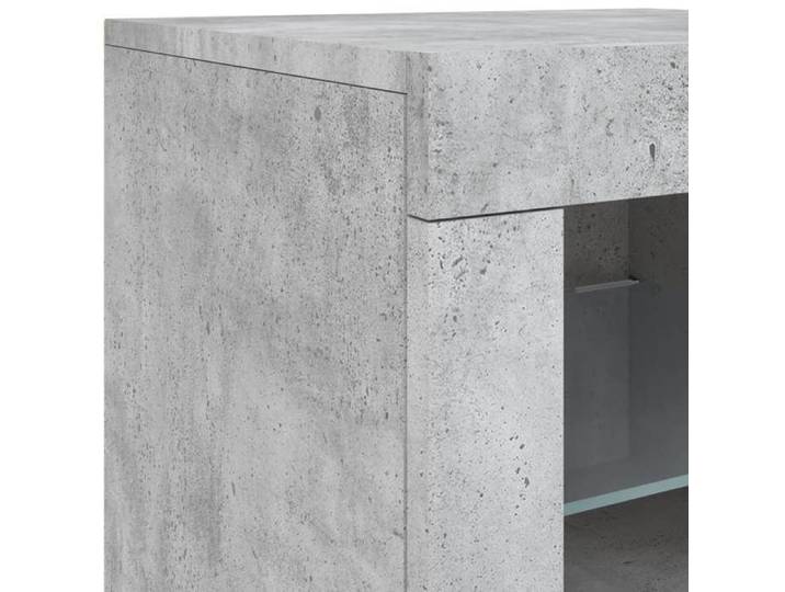 Rangement de cuisine - Buffet avec lumières LED gris béton 163x37x67 cm - Buffet Vaisselier Rangement@761738