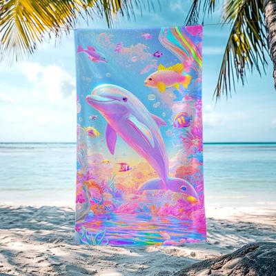 JML "Sea Turtle Dolphin Large Beach Towel Quick Dry Absorbent 30""x60""/35""x70"""
