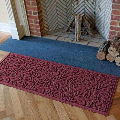 Bungalow Dba Matterly Leaves Runner Mat 60 x 22, 60 x 22, Burgundy