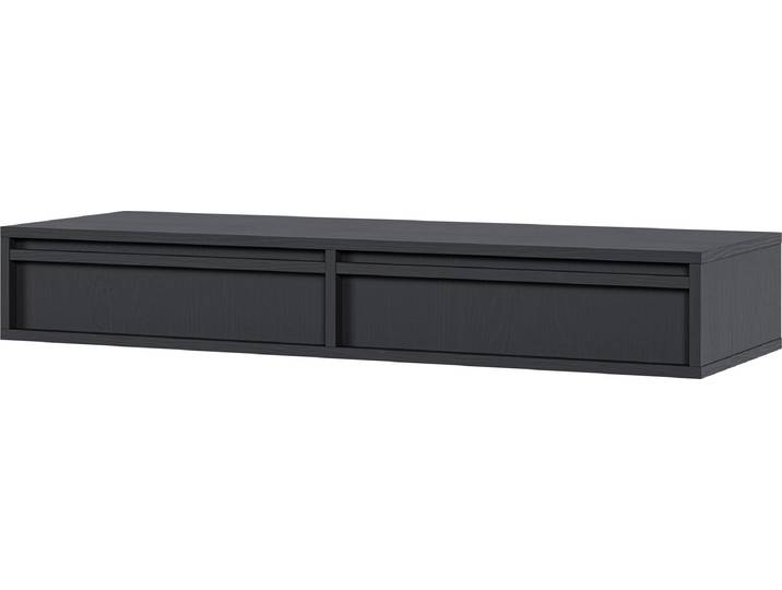 Selsey Evo - Coiffeuse suspendue avec 2 tiroirs\, noir\, 110 cm