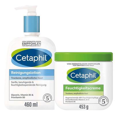 Cetaphil Feuchtigkeitscreme + Reinigungslotion 453+460 ml Set