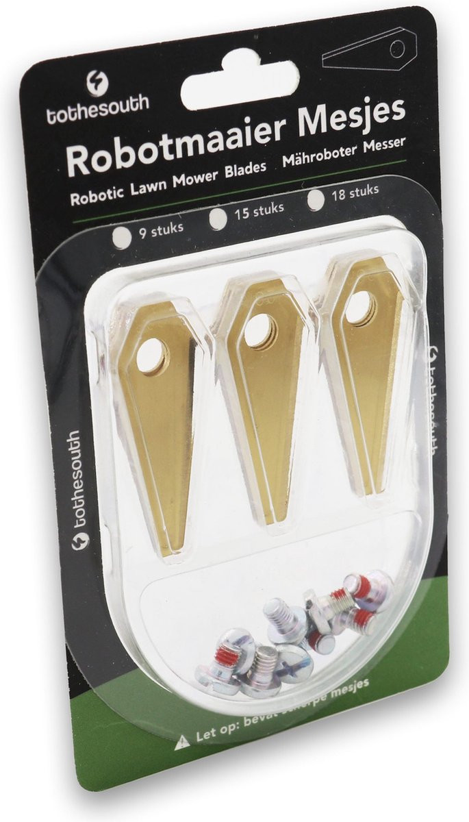 To the South Robotmaaier Mesjes titanium voor Bosch Indego CS 300 Connect - 3 stuks