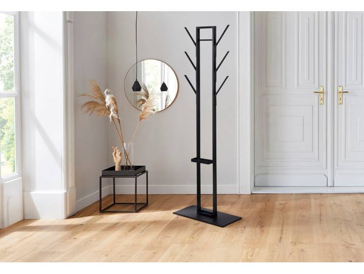 Kleiderständer ACTONA GROUP Vincent , schwarz, B:56cm H:165cm T:28cm, Metall, Garderobenständer, Kleiderständer, aus schönem schwarzen Metall gefertigt, Höhe 165 cm
