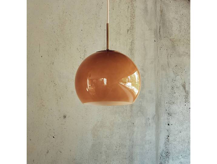 FRANDSEN Glas Hängelampe Ball, dimmbar, braun / rost, für Wohn- / Esszimmer, Glas, Design, Pendelleuchte