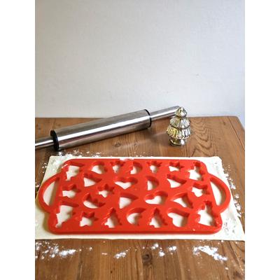 Ausstechform RUCO, rot, B:220mm L:320mm, Kunststoff, Ausstechformen, Ausstechschablone für Weihnachtsgebäck