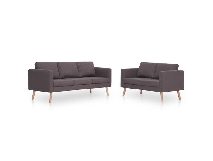 vidaXL Ensemble de canapés 2 pièces tissu taupe