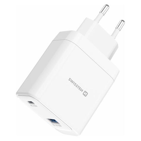 Swissten Netzadapter CORE GaN 45W, 2 Ports, 1x USB-C, 1x USB-A (45 W, 2 Ports) (22071330)