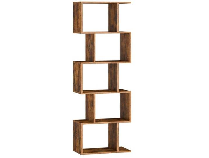 Bibliothèque - HELLOSHOP26 - Étagère contemporaine - 6 niveaux - Marron - Meuble de rangement