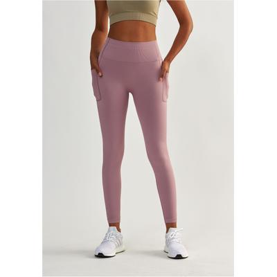 Trainingstights BESHAPED "Lift Me Up", Damen, Gr. XS, US-Größen, rosa, 90% Nylon, 10% Elasthan, unifarben, lang, Hosen, mit atmungsaktiver Eigenschaft