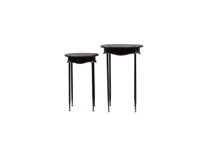 Tables d'appoint en métal noir, lot de 2, gigognes - Chehoma, Orl
