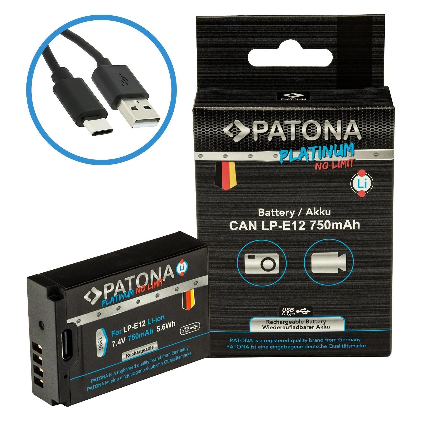 Patona Platinum USB-C Canon LP-E12 (Kamera Akku) (1396)