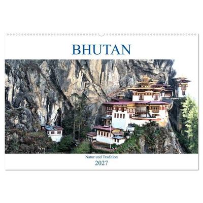 Bhutan - Natur und Tradition (Wandkalender 2027 DIN A2 quer), CALVENDO Monatskalender