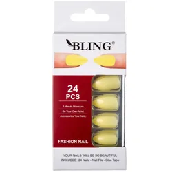 Künstliche Nägel, Tipsy BLING Fashion Nail - gelb