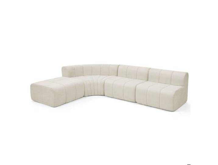 ELVORIN canapé d angle modulable 4 places compressé 285 x 203 x 64 7 cm chenille beige modules librement combinables