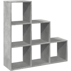 vidaXL Raumteiler-Bücherregal 3 Etagen Betongrau 99x29x99 cm