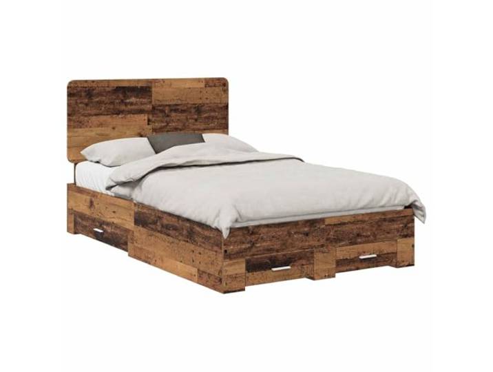 PUGYNBK Bett mit Schubladen, 120 x 190 cm, Holz Integriertes Kopfteil, Schubladen für Kleidung, einfache Montage, Reinigung mit feuchtem Tuch