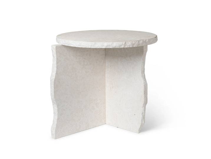 Ferm Living Table Mineral Sculptural Ø52 cm Bianco Curia