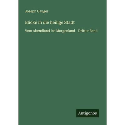 Blicke in die heilige Stadt, Taschenbuch von Joseph Gauger, Antigonos Verlag, 978-3-563-41159-9