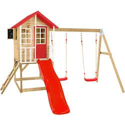 Zwerkules Spielhaus Lolla 3   inkl. Rutsche & Doppelschaukel   352x370x224cm