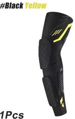 Uplifted Finds Sports Padded Compression Arm Sleeve black Yellow m