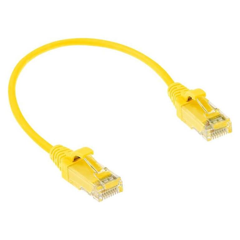 ACT Yellow 3 meter LSZH U/UTP CAT6 datacenter slimline patch cable snagless with RJ45 connectors (U/UTP, CAT6, 3 m) (DC9803)