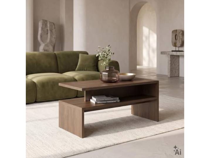 IDIMEX Couchtisch Paulina 90 x 60 cm, Dunin Eiche - Moderner Wohnzimmertisch mit praktischer Ablagefläche, Beistelltisch Couch aus robustem Holzwerkstoff, Coffee Table im minimalistischen Design