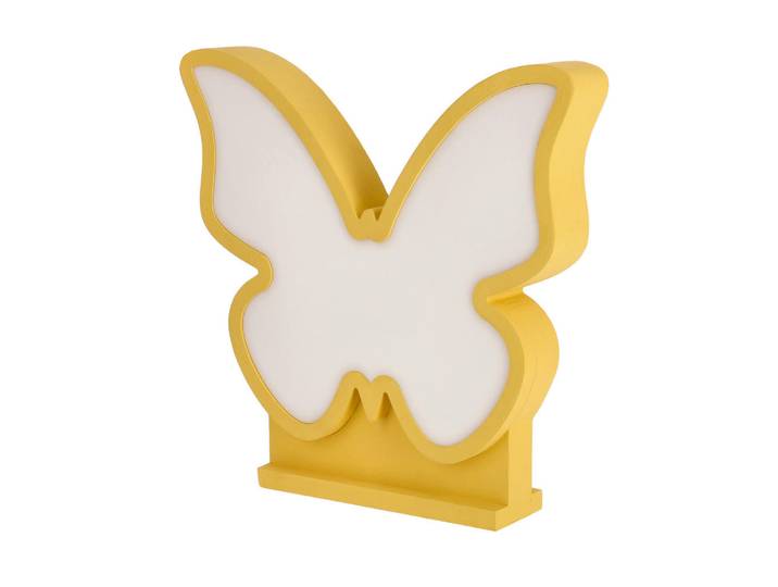 Kindertischleuchte Butterfly, Goldfarben, Kunststoff, 5x26.5x28.5 cm, RoHS, Europäischer Sicherheitsstandard, einfach zu transportieren, Lampen & Leuchten, Innenbeleuchtung, Kinderzimmerlampen, Kindertischleuchten