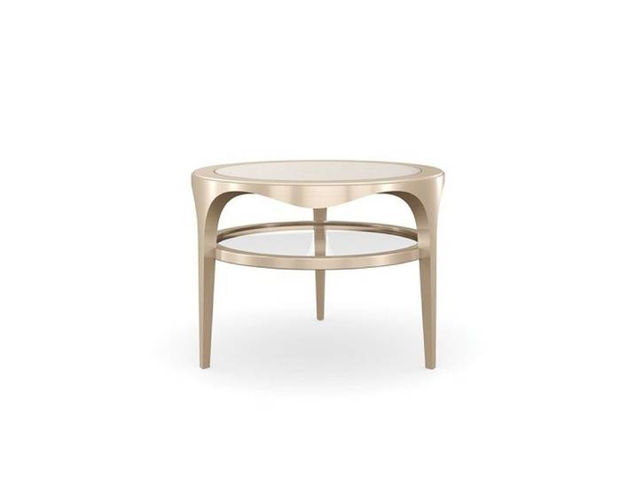 JVmoebel Couchtisch Edelstahl Beistelltisch in Gold mit runder Form und eleganter Optik (Packung), Made in Europa