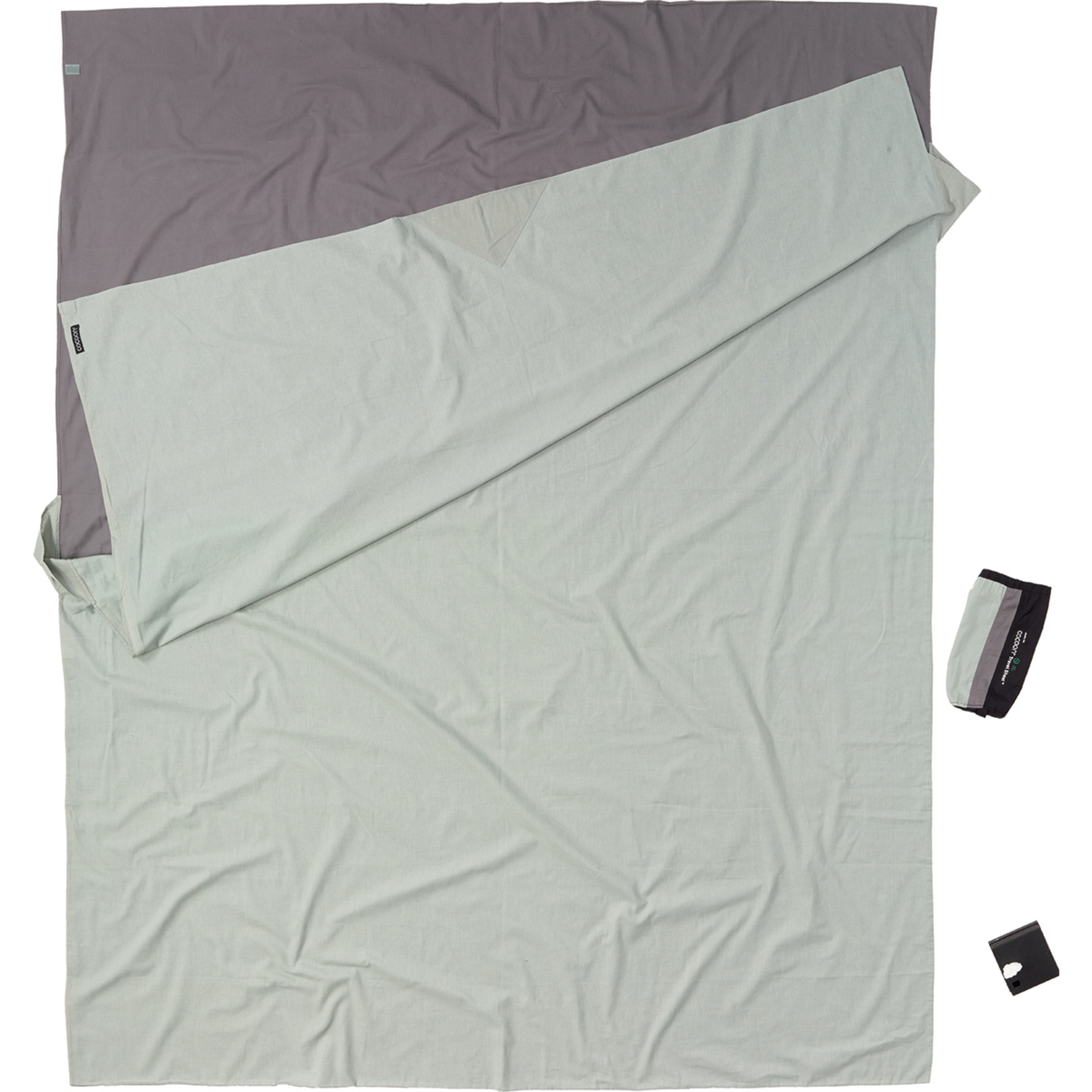 Cocoon TravelSheet Cotton Double Schlafsack Hüttenschlafsäcke & Inlets grau Größe max. 210cm Trekking