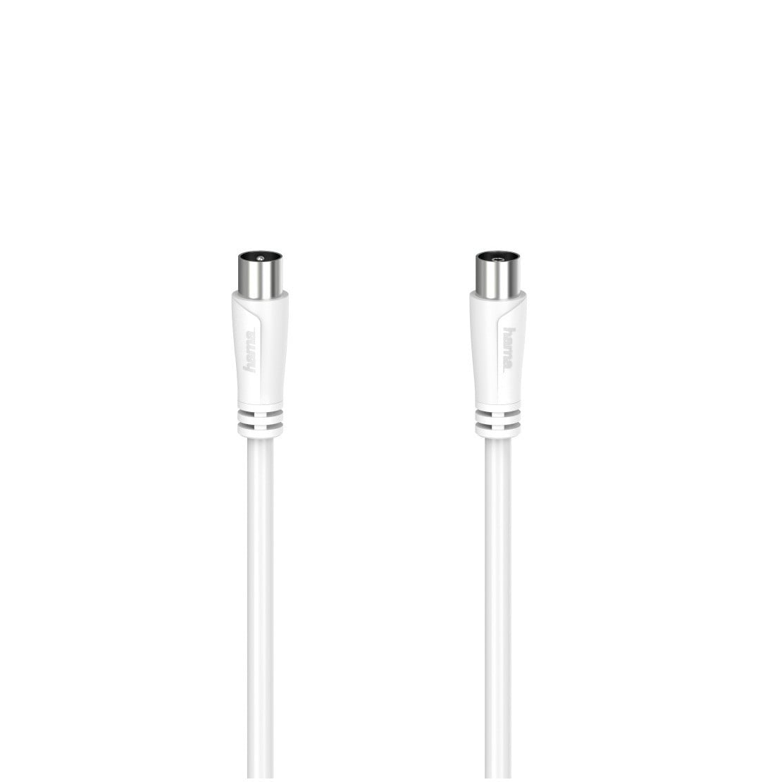 Hama Antennekabel met coax-stekker en coax-koppeling, 1,5 m, 90 dB, Wit