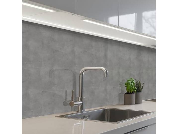 KitchenYeah© Küchenrückwand Selbstklebend Küchenspritzschutz Rückwand 80x250 cm - Wandschutz Ohne Bohren Spritzschutz Wand Wandverkleidung Beton - Struktur - Muster