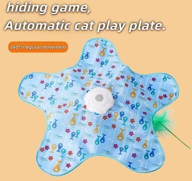 Uplift Essentials Automatic Hunting Blanket Toy Interactive Hidden Motion Cat Game fish
