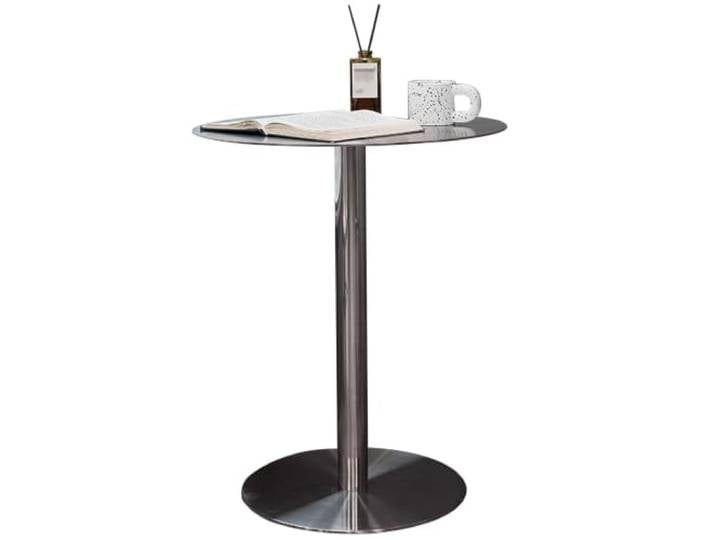 Runder Bistrotisch Edelstahl Bartisch Küchentisch Esstisch Rundes Gestell Rostfrei, Rund, Stabil, Drei Höhen, Bar, Café, Balkon, Terrasse, Küche, Esszimmer, Restaurant, Hotel(50x50x105cm)