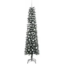 vidaXL, Weihnachtsbaum, Jasper (mit LEDs und Silberkugeln) (210 cm)