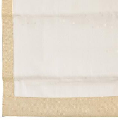 "Bordered Flat Front Roman Shade - Custom - Flax, 44"", 64"", Blackout - Ballard Designs"