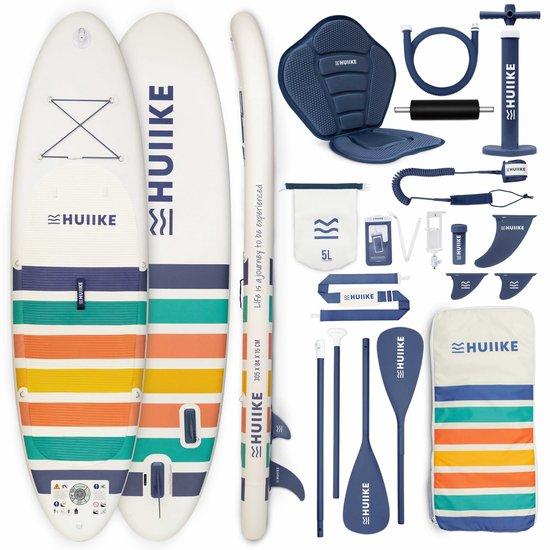 Aufblasbares SUP-Board mit Zubehör, Paddel, Finnen, Pumpe - 305 x 84 x 15 cm - Ausgezeichnete Stabilität und Widerstandsfähigkeit - Maximale Tragfähigkeit