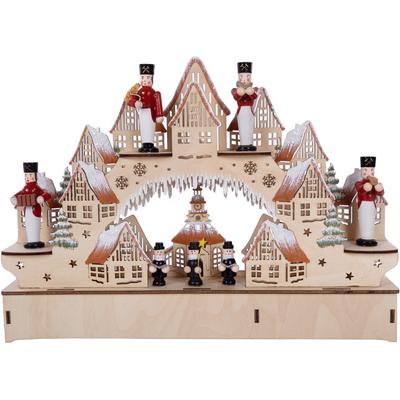 LED Schwibbogen OTTO HOME "Weihnachtsdeko", beige (natur), B:29,5cm H:21,5cm T:5,5cm, Holzwerkstoff, Schwibbögen, Fensterdekoration, aus Holz, mit LED Beleuchtung, Höhe ca. 21 cm