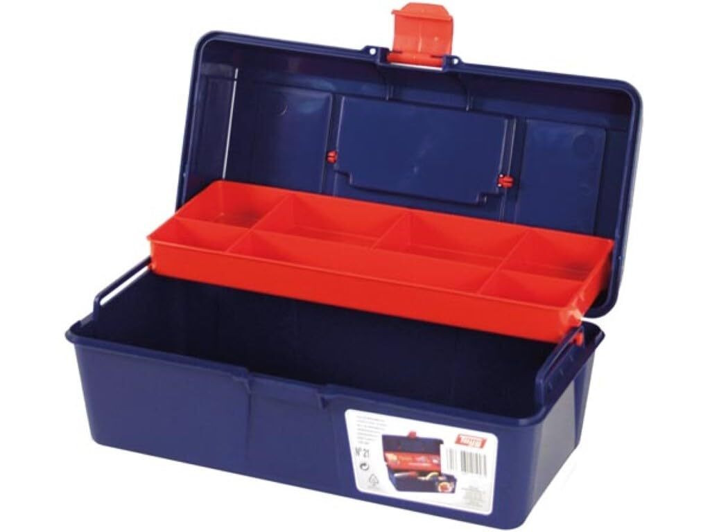 Tayg Gereedschapskist van kunststof in blauw en rood, B: 310 mm, D: 160 mm