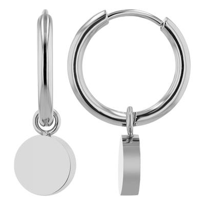 Paar Ohrhänger ADELIA´S "Damen Ohrhänger aus Edelstahl Ø 12 mm", silber, Ohrringe, Damen, Damen, Edelstahl