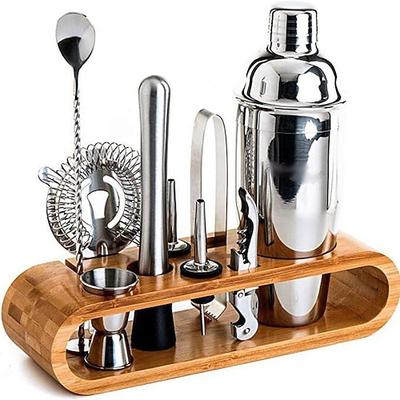 Cocktail-Shaker-Set Barkeeper-Kit mit Ständer isolierter Cocktail-Shaker Barkeeper-Kit Cocktail-Shaker-Mixer Edelstahl 350 ml Bar-Tool-Set mit stilvollem