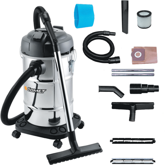 Comet 30 XE - Bidone aspiratutto - Silenzioso - Bidone 30 lt - Serie Premium