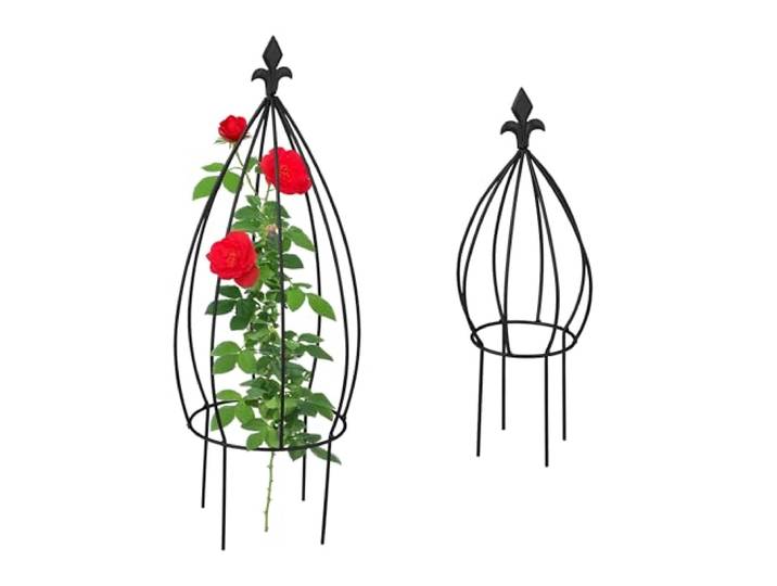 Relaxdays Tuteur à Plantes\, décoratif et Pratique\, lot Pratique de 2\, métallique\, Non Fixe\, pour Plantes grimpante\, Noir