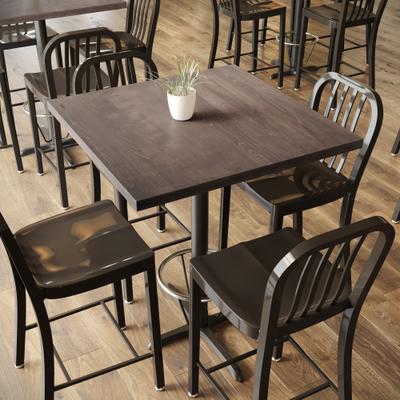 Lancaster Home "36"" Square Commercial Solid Wood Tabletop with Support Bars for Indoor Use - 36""W x 36""D x 1.5""H"