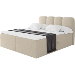 BOXBETT mit Matratze H3 - NINA - 200x200 cm Dunkelbeige